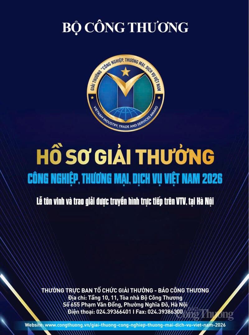 Báo Công Thương làm Thường trực Ban Tổ chức giải thưởng công nghiệp, thương mại, dịch vụ Việt Nam năm 2026. Ảnh: Chụp màn hình