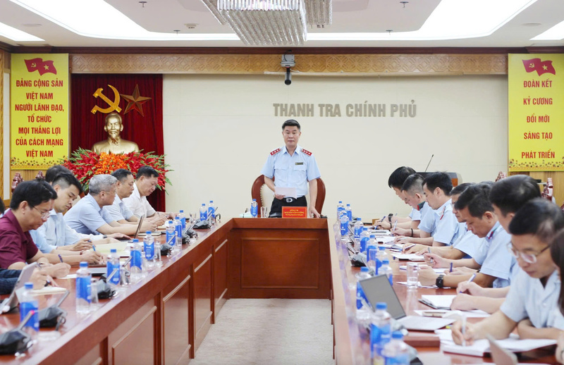 Phó tổng Thanh tra Chính phủ Nguyễn Văn Cường phát biểu chỉ đạo tại cuộc công bố quyết định thanh tra mới đây. Ảnh: TTCP