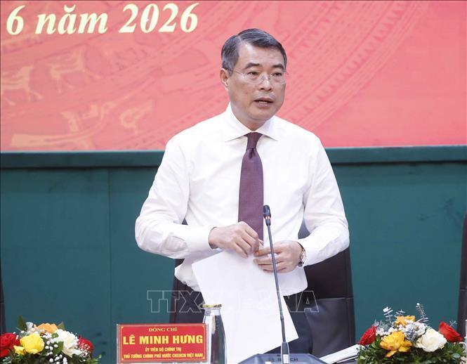 Thủ tướng Chính phủ Lê Minh Hưng phát biểu. Ảnh: Thống Nhất/TTXVN