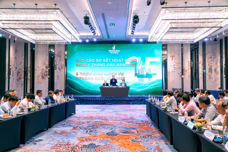 Toàn cảnh hội nghị sơ kết hoạt động sản xuất, kinh doanh 6 tháng đầu năm 2026. Ảnh: PV Drilling