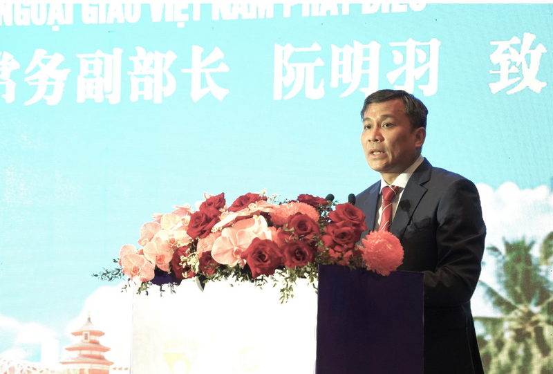 Thứ trưởng Thường trực Bộ Ngoại giao Nguyễn Minh Vũ phát biểu tại Diễn đàn. Ảnh: Nguyễn Thủy