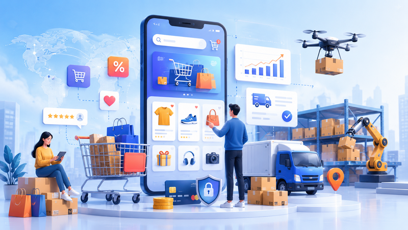 Thương mại điện tử được kỳ vọng sẽ tiếp tục đóng vai trò quan trọng trong nền kinh tế số của Việt Nam trong những năm tới. Ảnh: AI