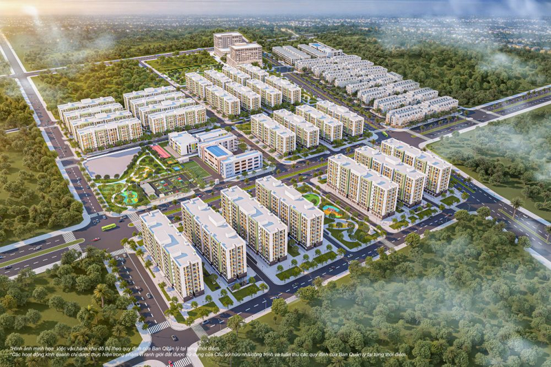 Các trục đường nội khu rộng 40-55m kết nối The Rise với các tiện ích của Happy Home Tràng Cát cũng như hạ tầng khu vực