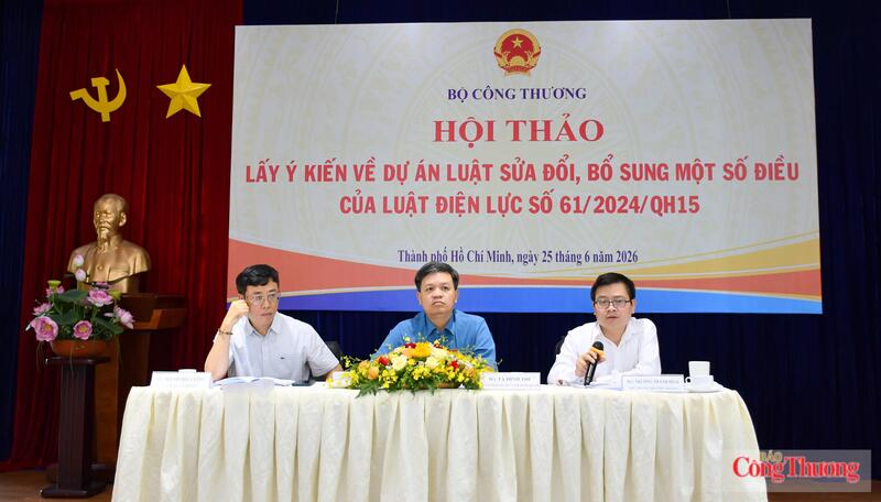 Phó Chủ nhiệm Ủy ban Khoa học, Công nghệ và Môi trường của Quốc hội Tạ Đình Thi và Thứ trưởng Bộ Công Thương Trương Thanh Hoài đồng chủ trì hội thảo. Ảnh: Thanh Minh.