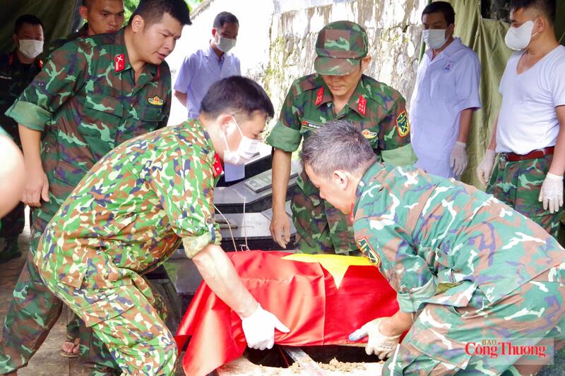Sau khi hoàn thành công tác chuyên môn, các phần mộ được hoàn táng trang trọng và hoàn trả nguyên trạng tại khu vực Nghĩa trang liệt sĩ.