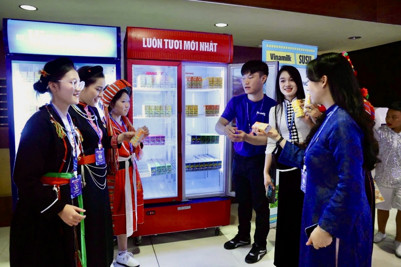 Không gian trải nghiệm sản phẩm dinh dưỡng của Vinamilk sẵn sàng đồng hành cùng Đại hội. Ảnh: Vi Nam