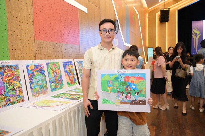 Với chủ đề “Đô thị xanh hạnh phúc”, cuộc thi năm nay khơi dậy trong trẻ em tình yêu thiên nhiên, ý thức bảo vệ môi trường. Ảnh: Ban tổ chức