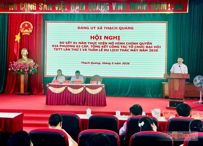 Sau 1 năm thực hiện mô hình chính quyền địa phương 2 cấp, xã Thạch Quảng đã từng bước ổn định tổ chức bộ máy, tạo nền tảng cho phát triển kinh tế - xã hội và giữ vững quốc phòng - an ninh. Ảnh: Ngô Nhung