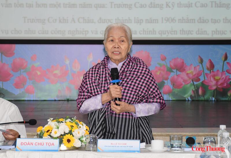 Bà Lê Tú Cẩm, Chủ tịch Hội Di sản Văn hóa TP. Hồ Chí Minh. Ảnh: Thanh Minh.