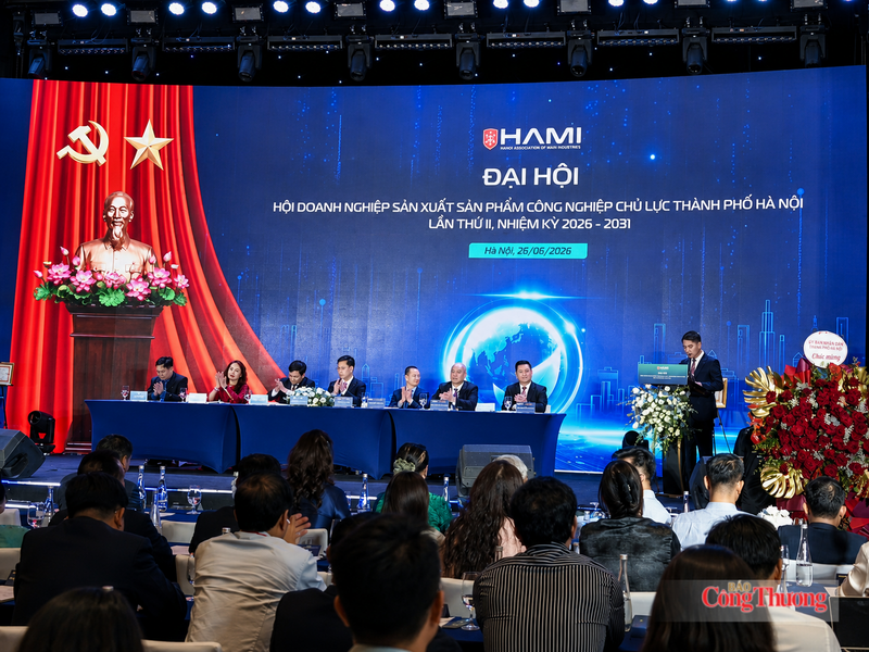 Đại hội Hội Doanh nghiệp sản xuất sản phẩm công nghiệp chủ lực thành phố Hà Nội lần thứ II, nhiệm kỳ 2026 - 2031 được tổ chức vào chiều ngày 26/6, tại Hà Nội. Ảnh: NH