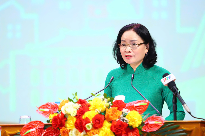 Thứ trưởng Bộ Văn hóa, Thể thao và Du lịch - bà Trịnh Thị Thuỷ tại Lễ kỷ niệm 25 năm Ngày Gia đình Việt Nam (28/6/2001 - 28/6/2026). Ảnh: Việt Hùng
