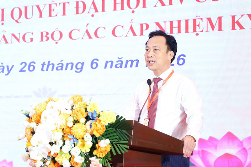 Đồng chí Lại Xuân Lâm - Phó Bí thư Đảng ủy Chính phủ phát biểu khai mạc Hội thi. Ảnh: VGP/TT