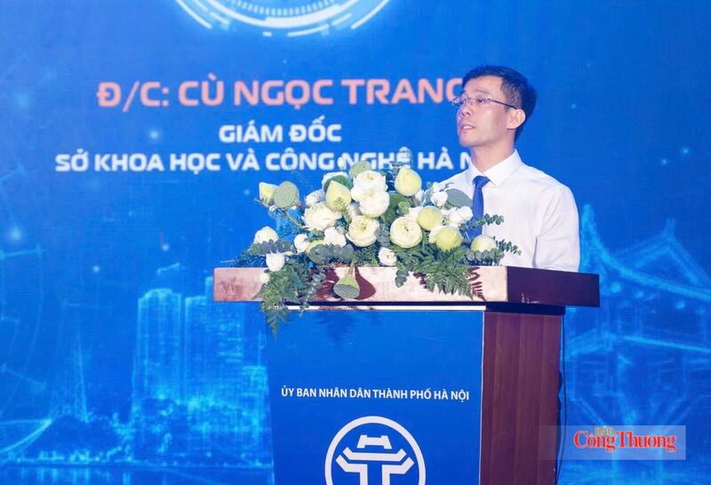Ông Cù Ngọc Trang, Giám đốc Sở Khoa học và Công nghệ Hà Nội phát biểu tại hội nghị. Ảnh: Hải Sơn