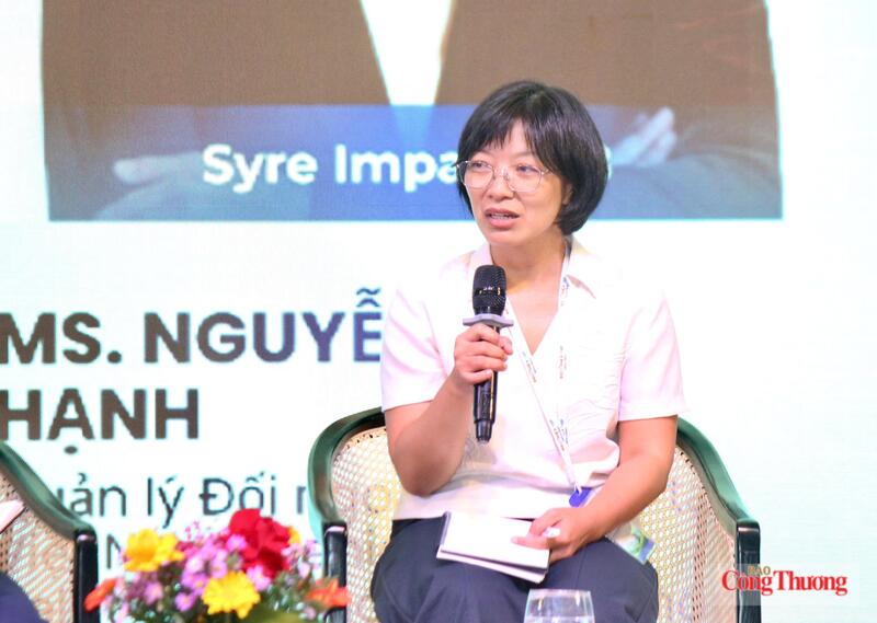 Bà Nguyễn Mai Hạnh, Quản lý đối ngoại cấp cao tại Việt Nam của Syre Impact AB - tập đoàn tái chế dệt may hàng đầu Thụy Điển đang xúc tiến dự án tái chế vải trị giá 1 tỷ USD tại Gia Lai, cho rằng ESG đã trở thành xu thế toàn cầu không thể đảo ngược. Ảnh: Hiền Mai