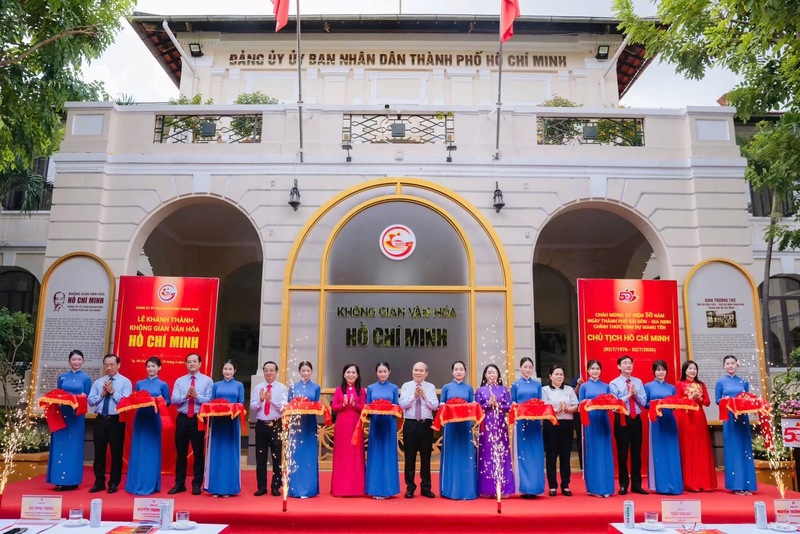 Lễ khánh thành “Không gian văn hóa Hồ Chí Minh” tại trụ sở Đảng uỷ UBND TP. Hồ Chí Minh. Ảnh: Đảng bộ UBND TP. Hồ Chí Minh