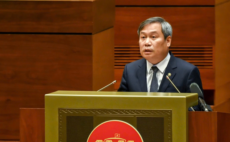 Chủ tịch UBND TP.Hà Nội Vũ Đại Thắng trình bày tham luận tại hội nghị. Ảnh: Duy Linh