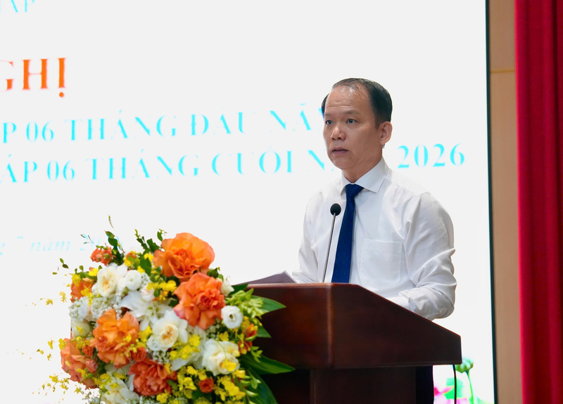 Bộ trưởng Bộ Tư pháp Hoàng Thanh Tùng phát biểu khai mạc hội nghị. Ảnh: Thanh Yến