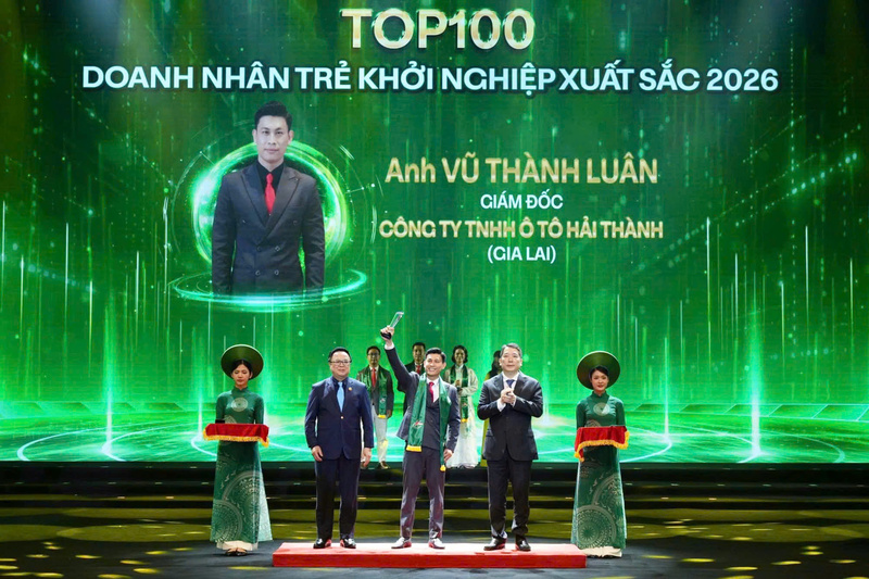 Anh Vũ Thành Luân, Giám đốc Công ty TNHH Ô tô Hải Thành lọt Top 100 Doanh nhân trẻ khởi nghiệp xuất sắc toàn quốc năm 2026. Ảnh: NVCC