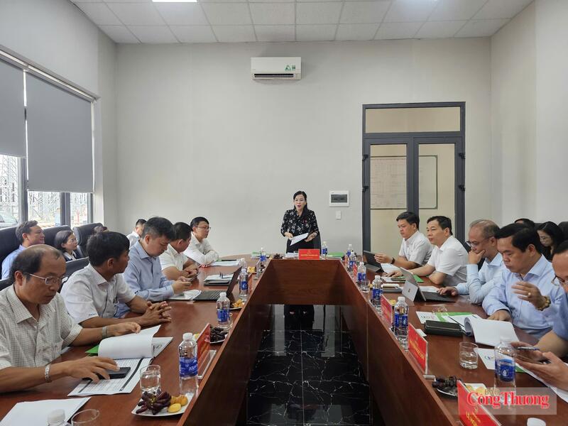 Đoàn công tác của Ủy ban Khoa học, Công nghệ và Môi trường của Quốc hội do Chủ nhiệm Ủy ban Nguyễn Thanh Hải làm Trưởng đoàn làm việc với chính quyền địa phương và nhà đầu tư về dự án Nhà máy điện mặt trời Thuận Nam. Ảnh: Lê Sơn