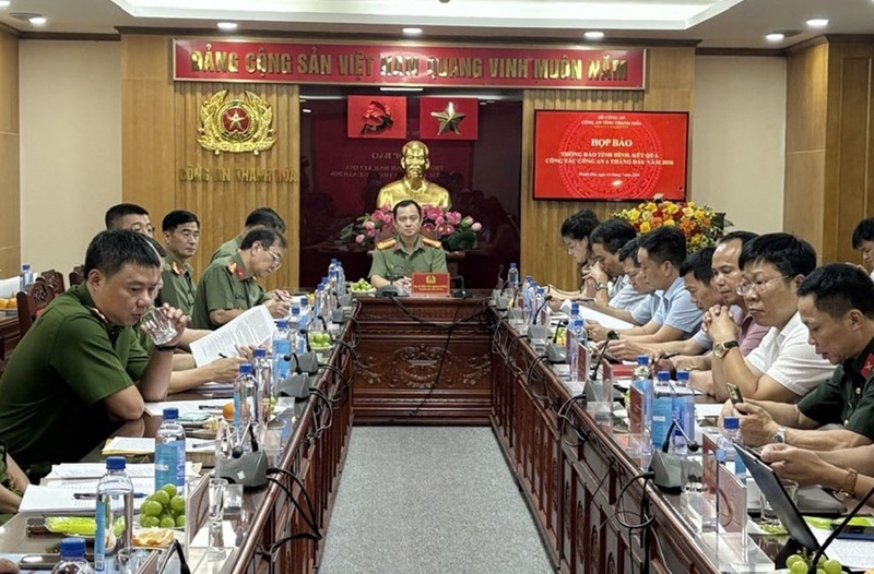 Toàn cảnh buổi họp báo. Ảnh: Công an Thanh Hóa