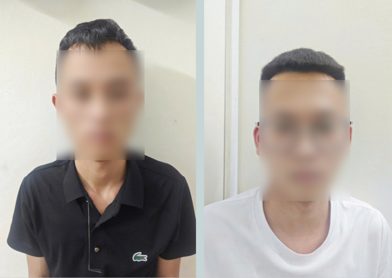 Nguyễn Vũ Kỳ và Hoàng Tuấn Nhật bị bắt giữ. Ảnh: Công an Hà Tĩnh