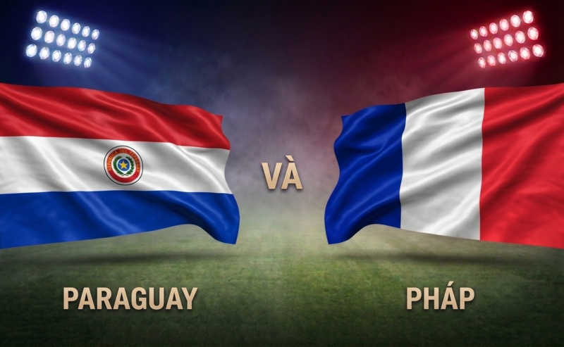 Trận Paraguay vs Pháp diễn ra vào lúc 04h00 ngày 5/7 (Hình ảnh được tạo bởi AI).