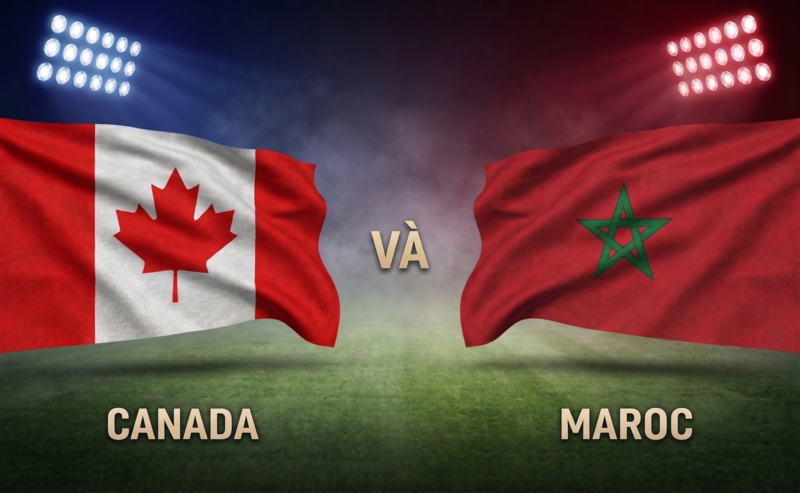 Trận Canada vs Morocco diễn ra vào lúc 00h00 ngày 5/7 (Hình ảnh được tạo bởi AI).