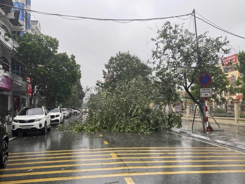 Khu vực Móng Cái, tỉnh Quảng Ninh ảnh hưởng cơn bão số 1, chiều 4/7. Ảnh: QN