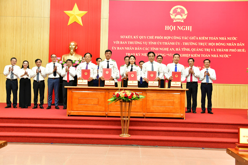 Kiểm toán nhà nước ký Quy chế phối hợp với Nghệ An, Hà Tĩnh, Quảng Trị và thành phố Huế