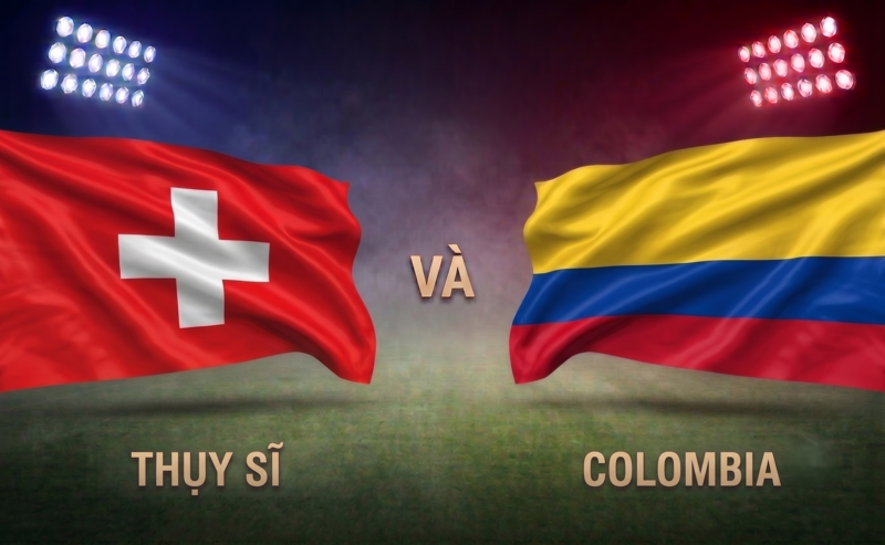 Trận Thụy Sĩ và Colombia diễn ra vào lúc 03h00 ngày 8/7 (Hình ảnh được tạo bởi AI).