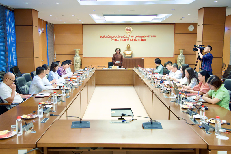 Ủy viên Trung ương Đảng, Phó Chủ tịch Quốc hội Nguyễn Thị Hồng đã có buổi làm việc với Thường trực Ủy ban Kinh tế và Tài chính của Quốc hội. Ảnh: Nguyễn Hùng