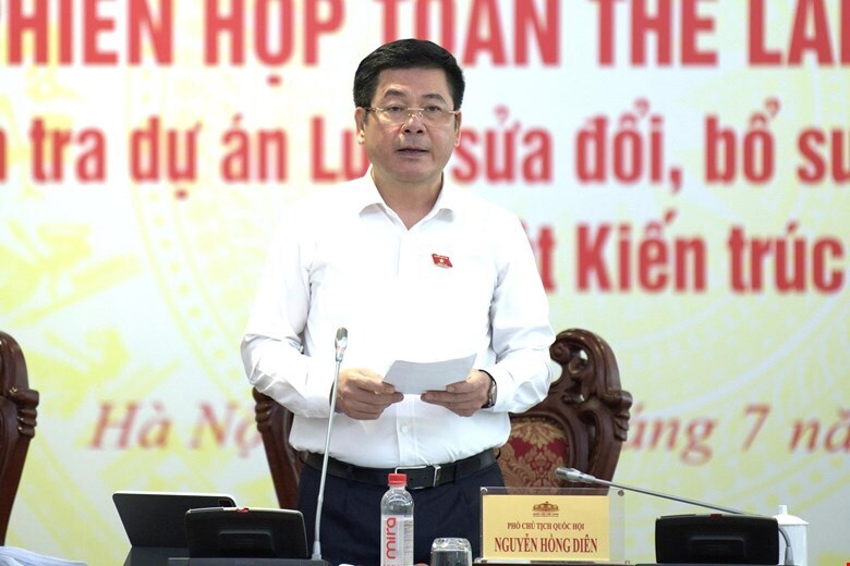 Phó Chủ tịch Quốc hội Nguyễn Hồng Diên phát biểu chỉ đạo tại phiên họp. Ảnh: Cao Hoàng