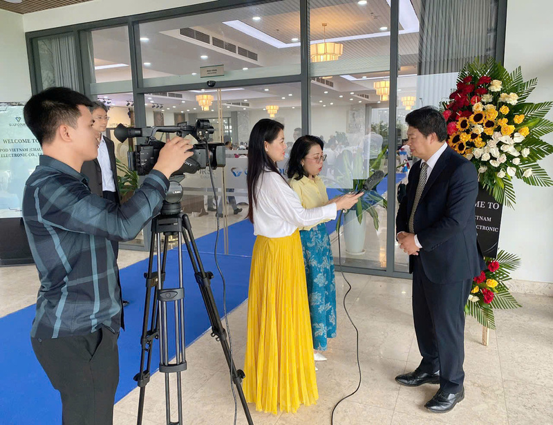 Ông Hàn Quốc Diệu, Chủ nhiệm Văn phòng Kinh tế và Văn hóa Đài Bắc tại TP. Hồ Chí Minh, trao đổi với phóng viên Báo Công Thương. Ảnh: Hoàng Lân