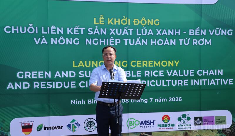 Ông Nguyễn Sinh Tiến, Phó Giám đốc Sở Nông nghiệp và Môi trường tỉnh Ninh Bình phát biểu tại sự kiện. Ảnh: Phương Nam
