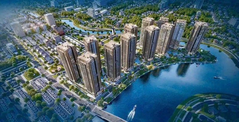 The Privé được bao quanh bởi 3 mặt sông Giồng Ông Tố
