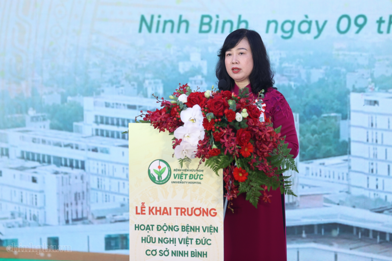 Bộ trưởng Bộ Y tế Đào Hồng Lan phát biểu tại buổi lễ. Ảnh: VGP/Nhật Bắc