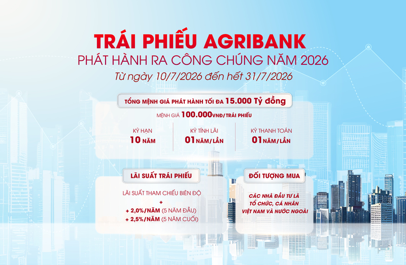 Agribank chào bán 15.000 tỷ đồng trái phiếu ra công chúng  - 1