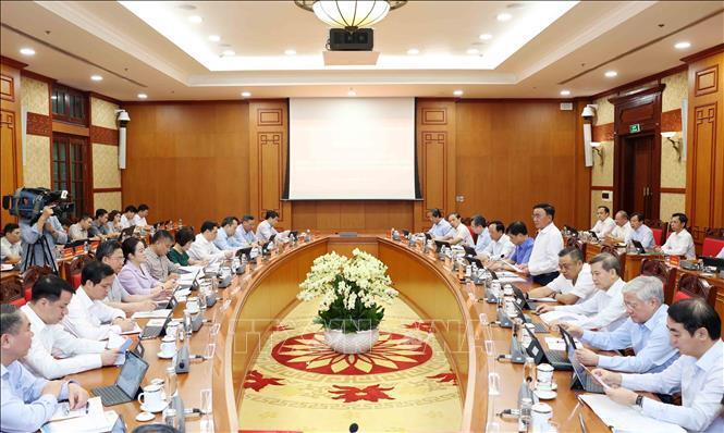 Phiên họp triển khai nhiệm vụ 6 tháng cuối năm 2026 về chuyển đổi số trong các cơ quan Đảng. Ảnh: Phương Hoa/TTXVN
