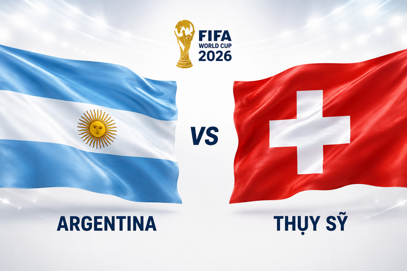 Cuộc so tài giữa sức tấn công của Argentina và "pháo đài" phòng ngự Thụy Sĩ hứa hẹn sẽ là tâm điểm của vòng tứ kết World Cup 2026. Ảnh do AI khởi tạo