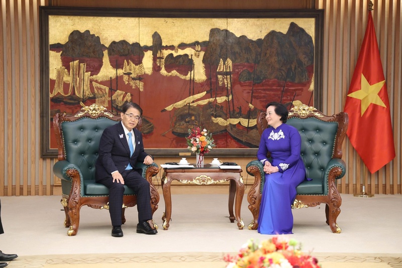 Bí thư Trung ương Đảng, Phó Thủ tướng Phạm Thị Thanh Trà tiếp ông Omura Hideaki, Thống đốc tỉnh Aichi (Nhật Bản) - Ảnh: VGP/Thu Giang