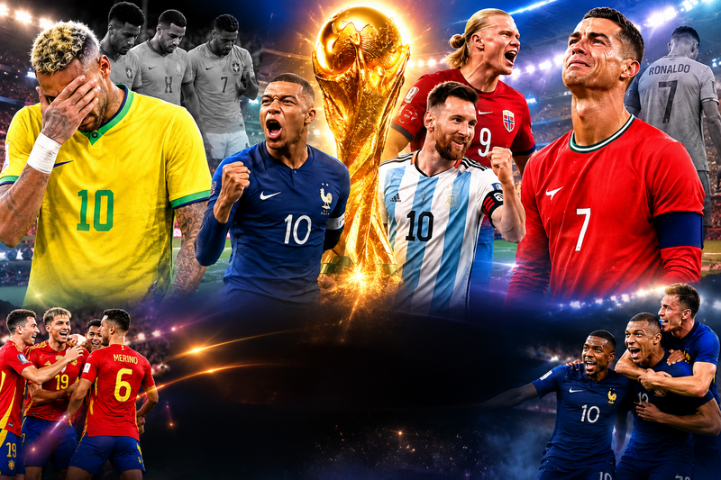 World Cup luôn là sân khấu của những ngôi sao nhưng gần một tuần qua cho thấy danh tiếng không bảo đảm cho chiến thắng. Ảnh do AI khởi tạo