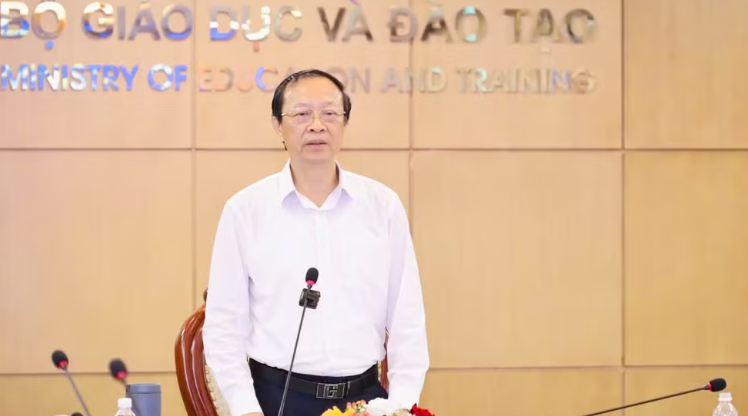 Thứ trưởng Thường trực Bộ Giáo dục và Đào tạo Phạm Ngọc Thưởng phát biểu tại chương trình. Ảnh: Bộ Giáo dục và Đào tạo