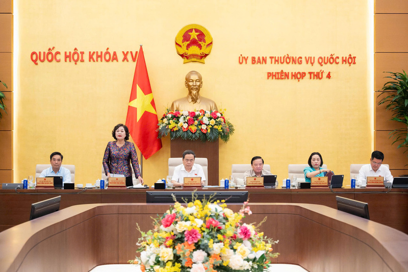Phó Chủ tịch Quốc hội Nguyễn Thị Hồng kết luận nội dung thảo luận. Ảnh: Vũ Hiếu