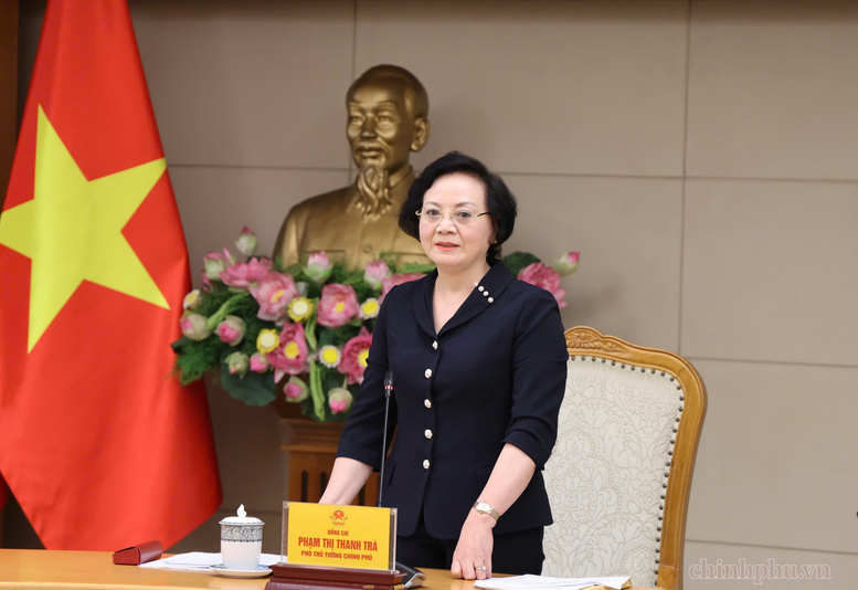 Bí thư Trung ương Đảng, Phó Thủ tướng Phạm Thị Thanh Trà, Trưởng Ban Chỉ đạo liên ngành Trung ương về An toàn thực phẩm chủ trì phiên họp của Ban Chỉ đạo - Ảnh: VGP/Thu Giang