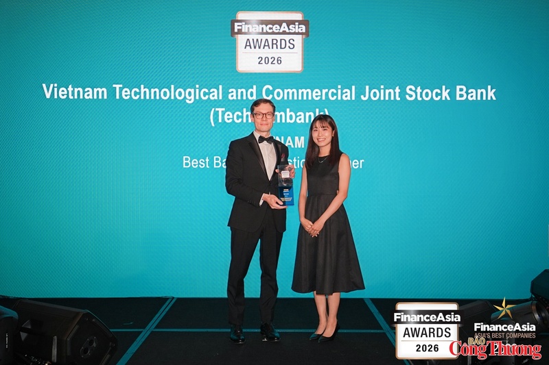 Techcombank lập kỷ lục 4 năm liên tiếp được vinh danh “Ngân hàng tốt nhất Việt Nam” bởi FinanceAsia. Ảnh: Techcombank cung cấp