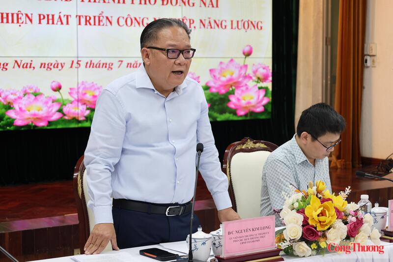 Phó Chủ tịch Thường trực UBND TP. Đồng Nai Nguyễn Kim Long phát biểu tại buổi làm việc. Ảnh: Thừa Ngọc