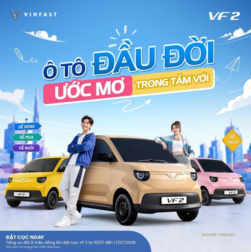 VinFast VF 2 chính thức nhận đặt cọc, ưu đãi 8 triệu đồng - 2