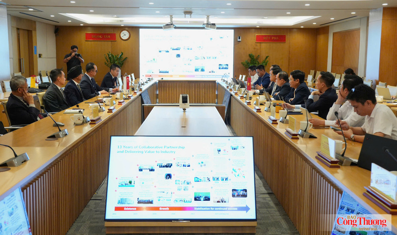 Bộ trưởng Bộ Khoa học và Công nghệ Vũ Hải Quân làm việc với Đại sứ Singapore tại Việt Nam Rajpal Singh; Cơ quan Khoa học, Công nghệ và Nghiên cứu Singapore (A*STAR), và Tập đoàn Becamex