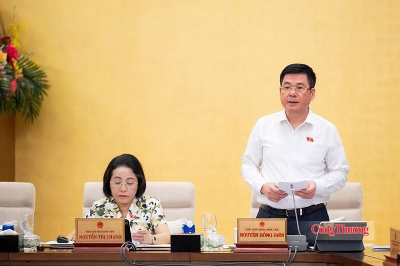 Phó Chủ tịch Quốc hội Nguyễn Hồng Diên phát biểu kết luận tại phiên họp. Ảnh: Vũ Hiếu