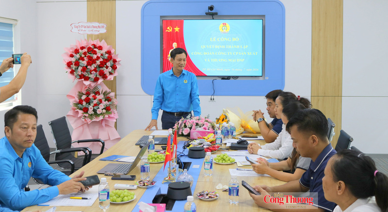 Ông Lê An Hải, Chủ tịch Công đoàn Công Thương Việt Nam phát biểu.